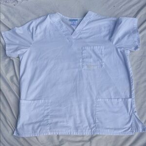 SB Scrubs Classic White V-Neck Top